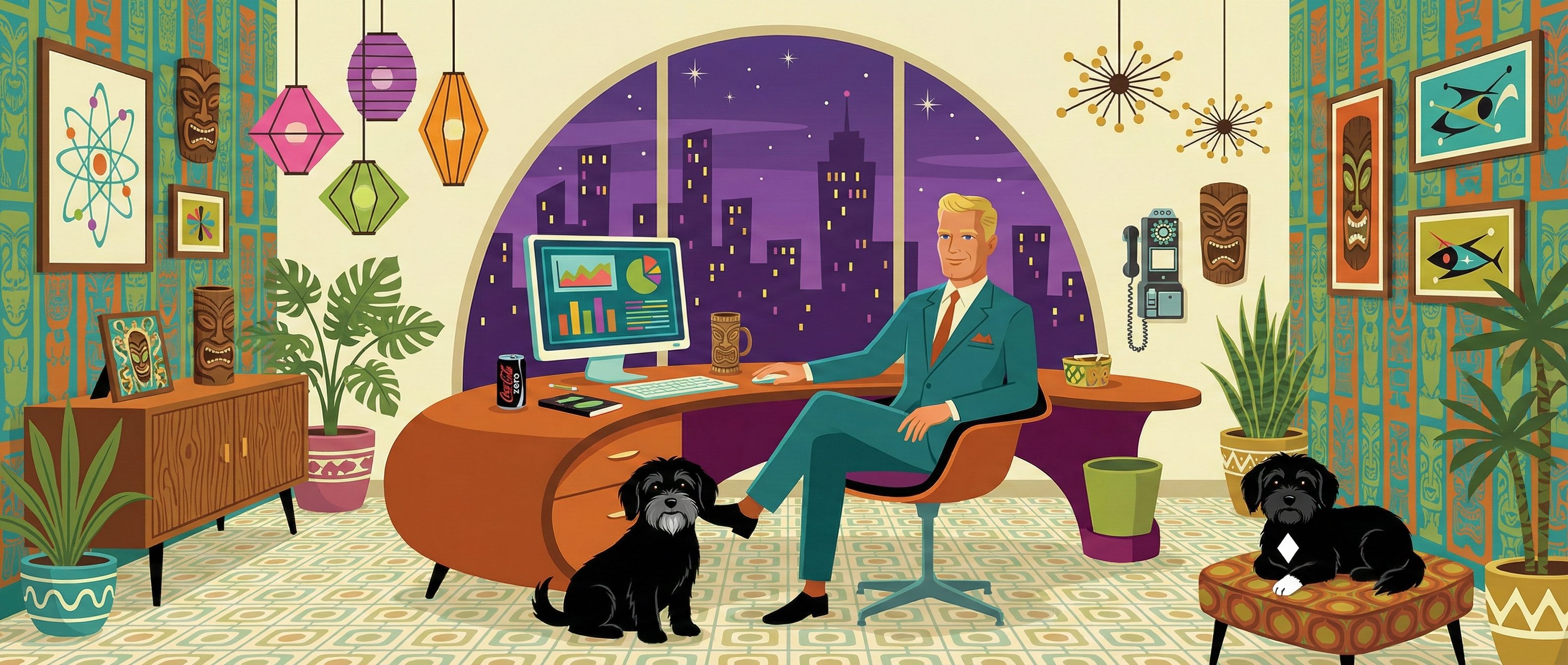 Retro mid-century creative agency office — Firebrand Agency