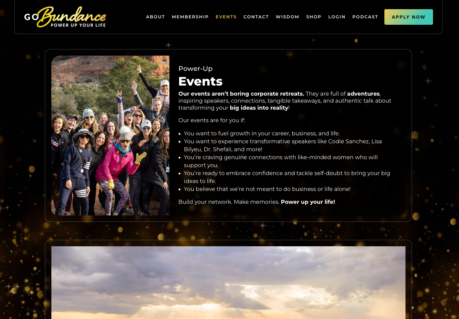 Events page