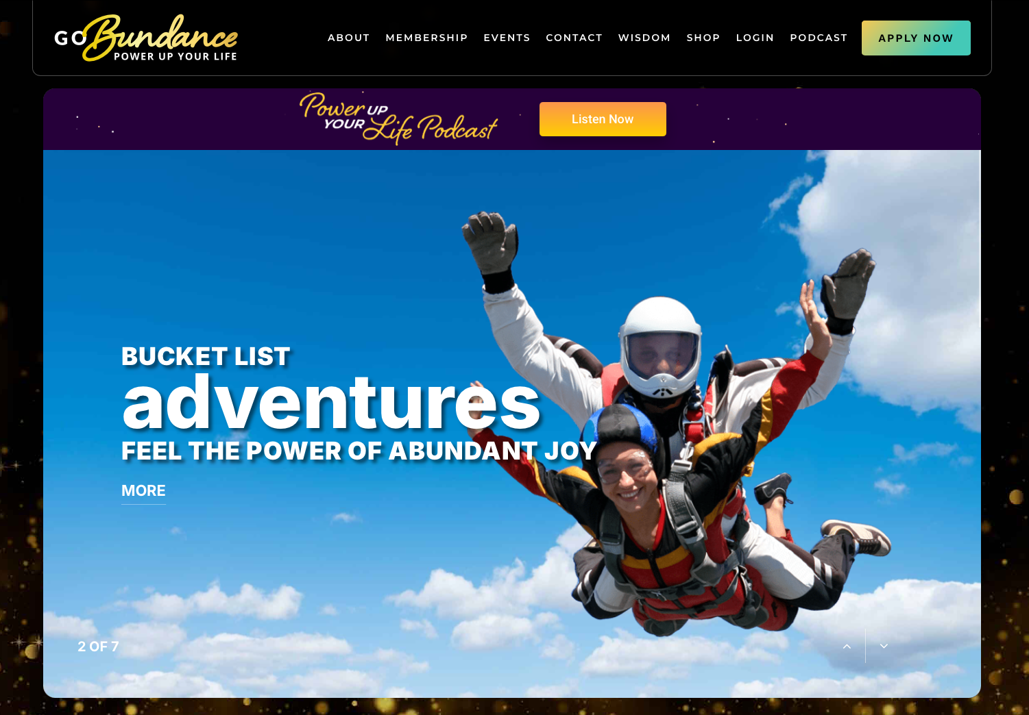 GoBundance Women homepage