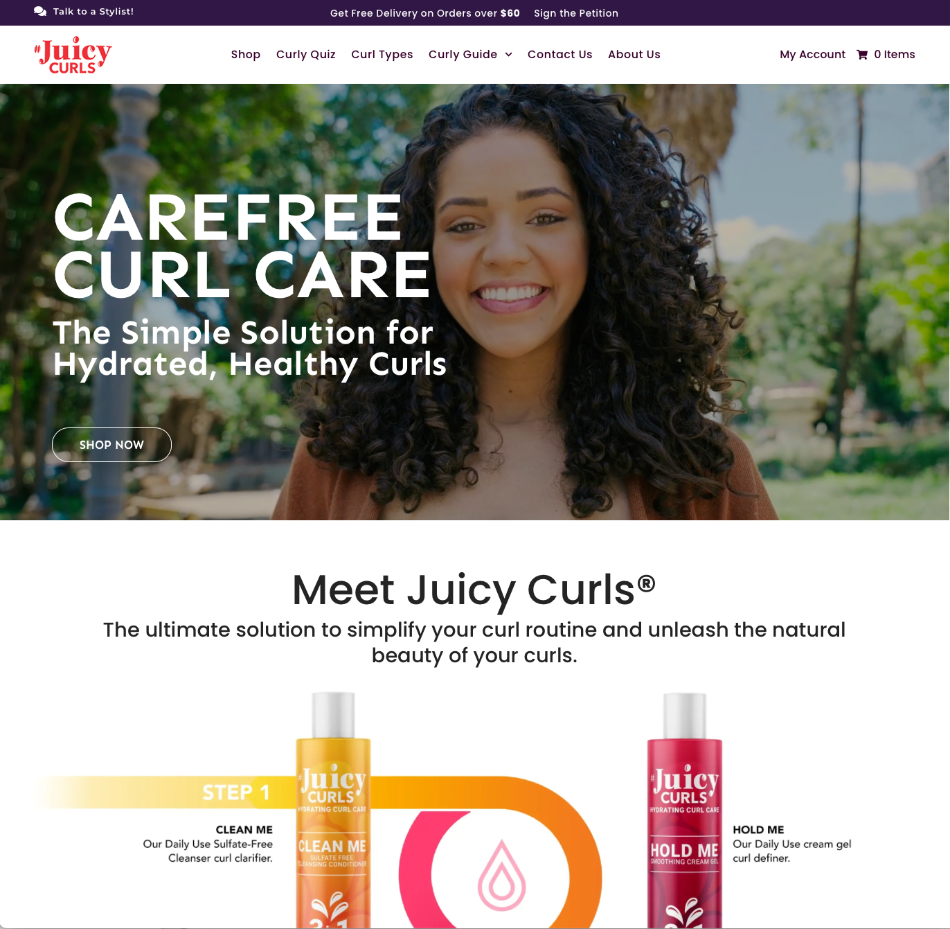 Juicy Curls homepage