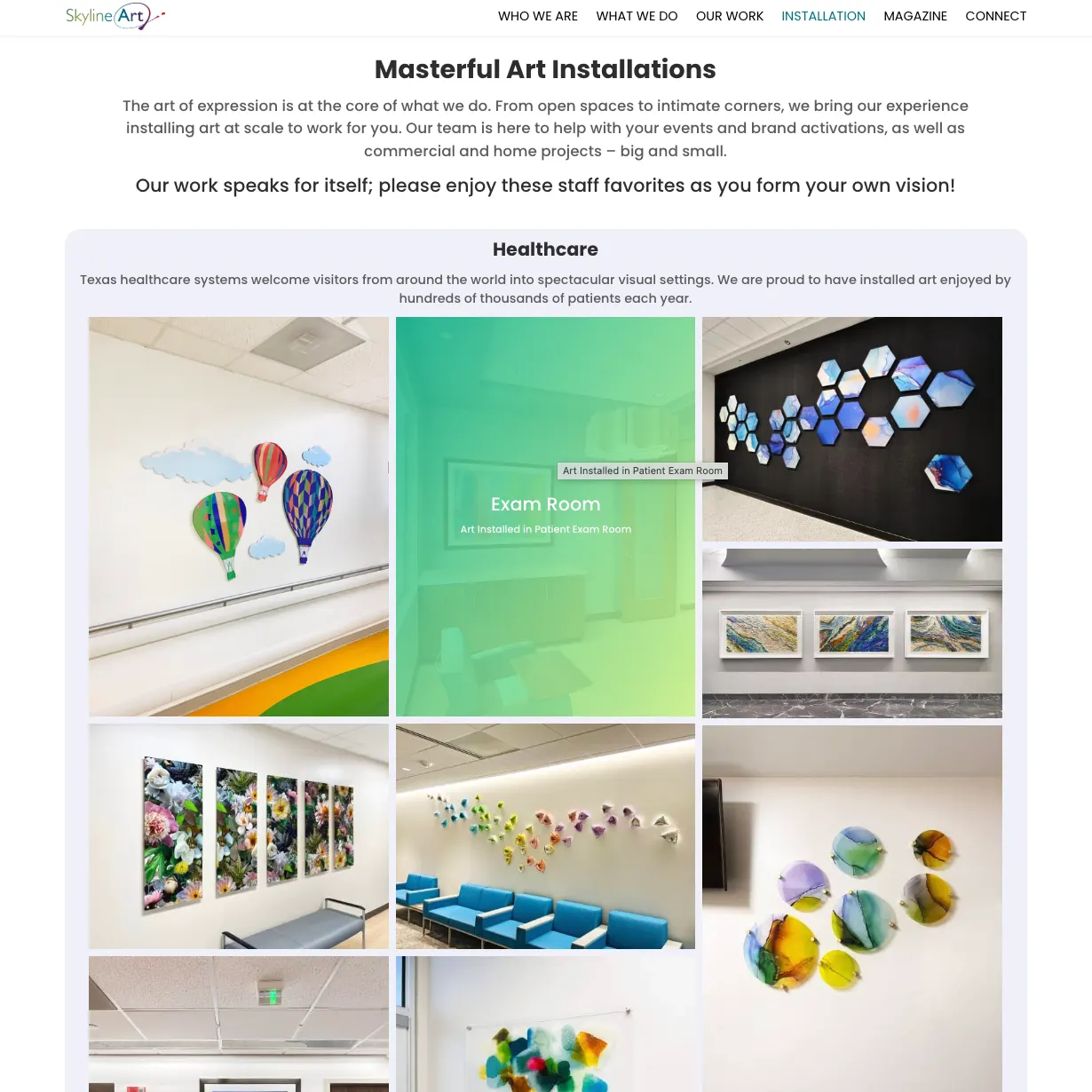 Skyline Art website — view 4